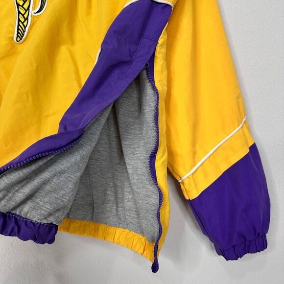 Vintage 90s Minnesota Vikings G-III NFL Pullover Jacket Yellow Purple L - Picture 14 of 16